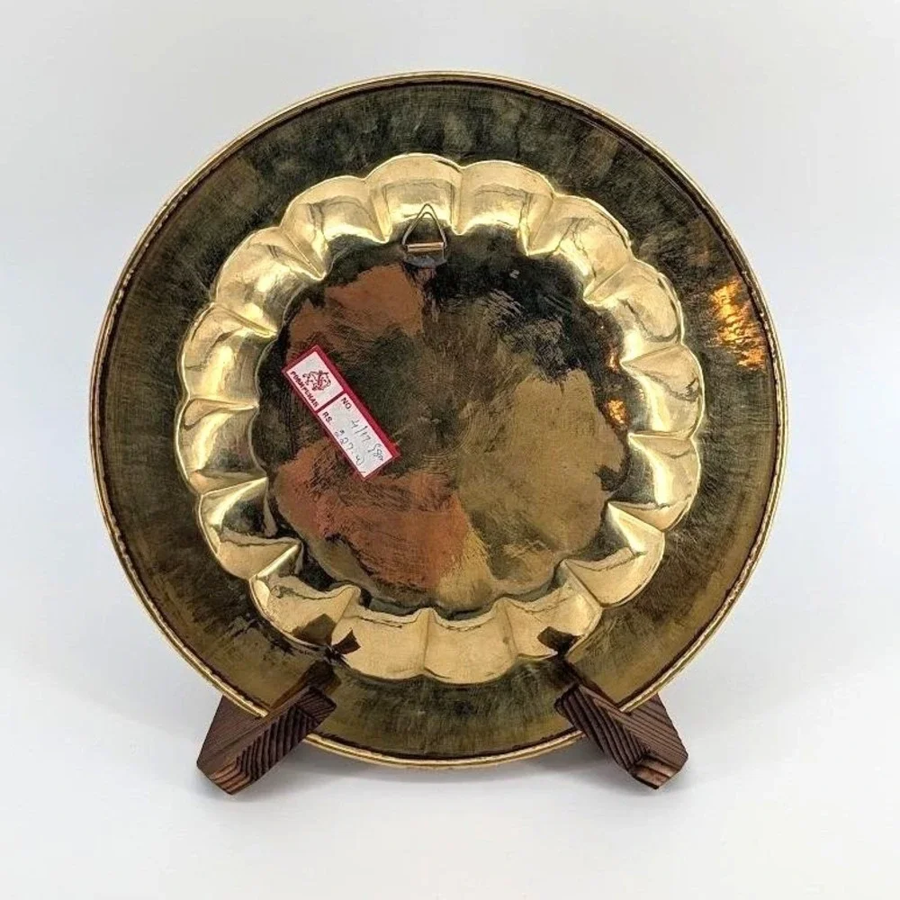 Vintage Brass Peacock Wall Plate 12